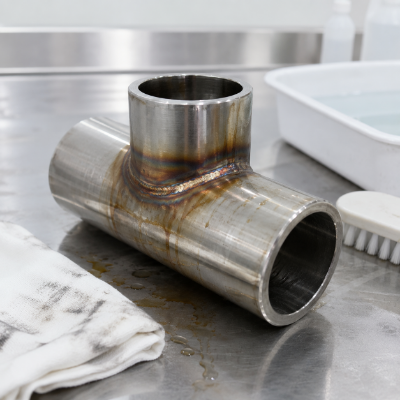 Oil, oxide and heat tint on stainless steel