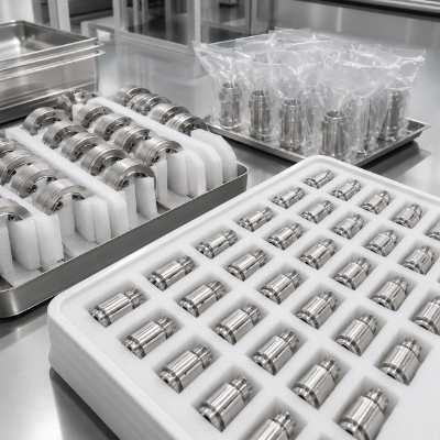 Post-treatment handling of metal parts
