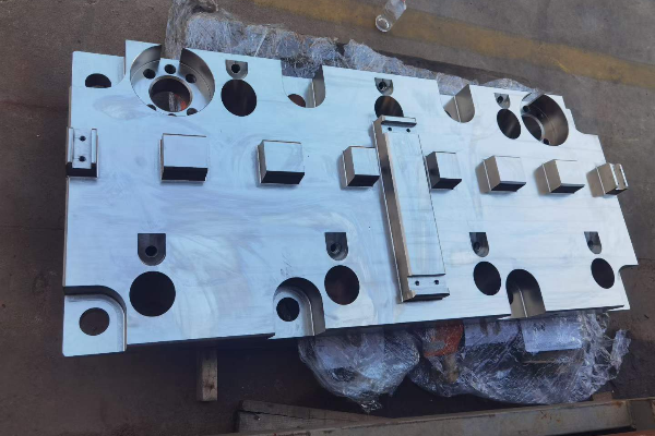 Carbon Steel CNC Machining part custom manufacturing process on holographic display