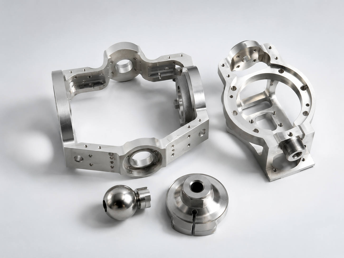 Complex machined metal frame components