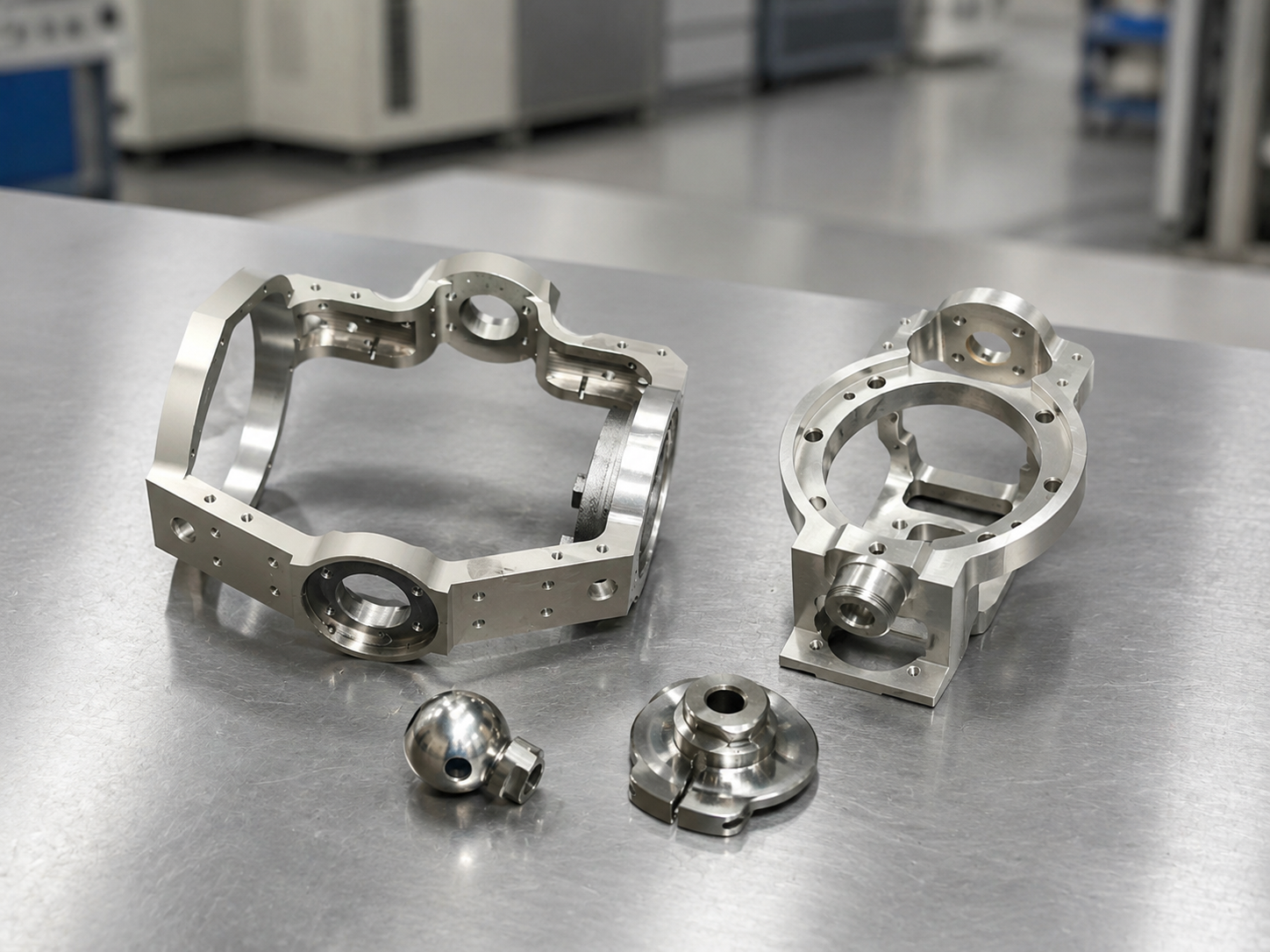 Complex titanium CNC machined aerospace components