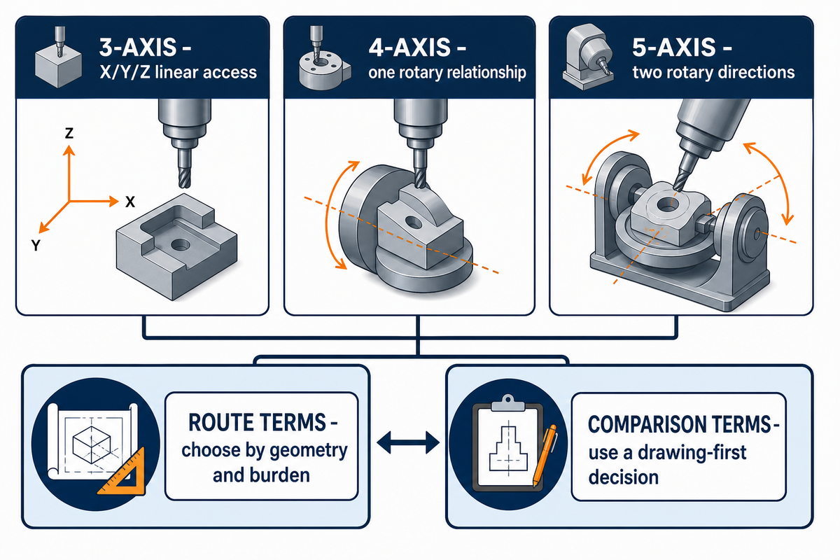 3-Axis vs 4-Axis vs 5-Axis CNC at a Glance — Zhenling