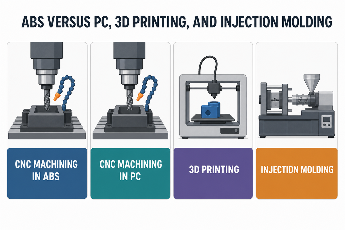 ABS Versus PC, 3D Printing, and Injection Molding