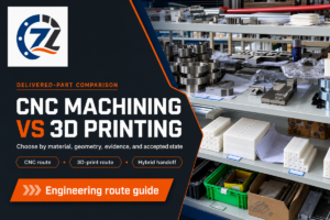 CNC machining vs 3D printing delivered-part comparison
