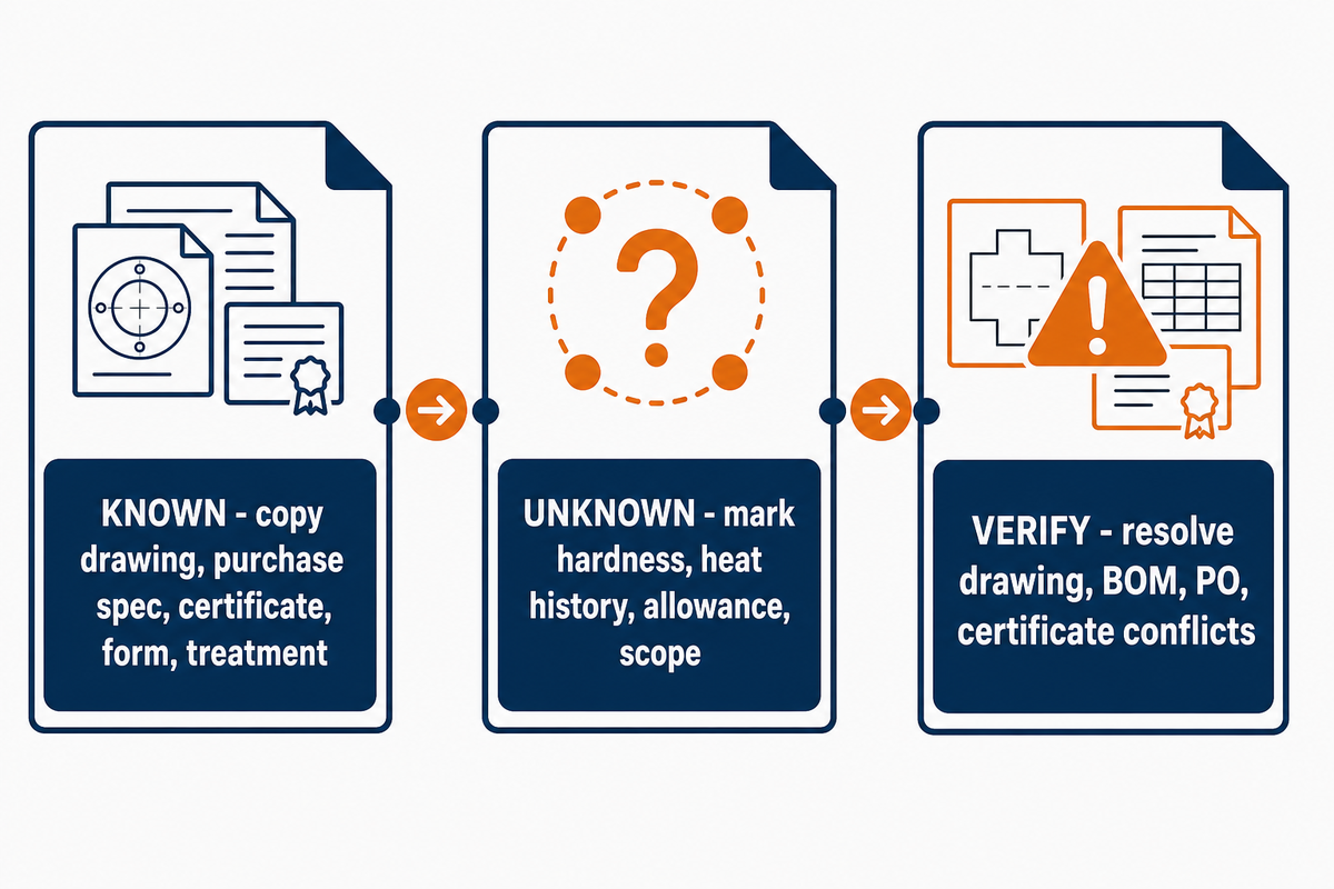 Step 1: Confirm Grade, Standard, Condition, and Hardness