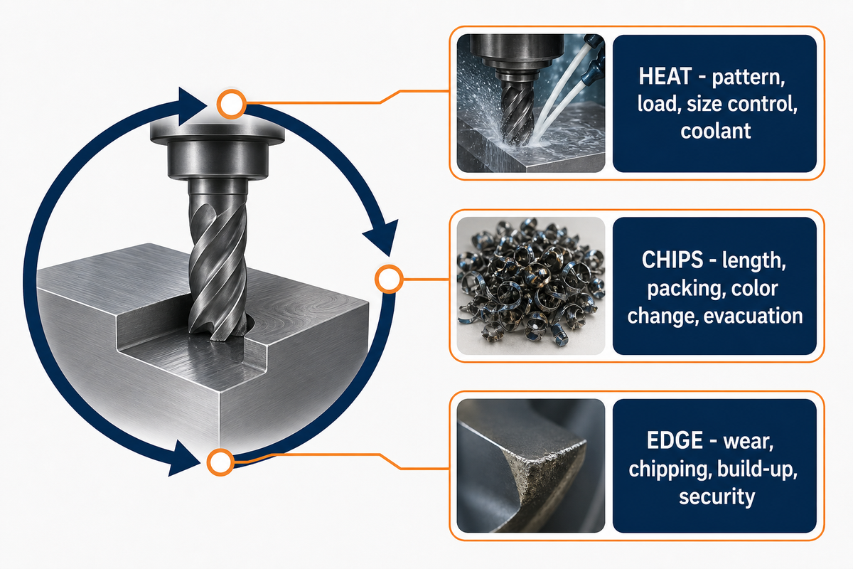 Step 5: Set a Starting Window, Then Read Heat, Chips, and Edge Wear