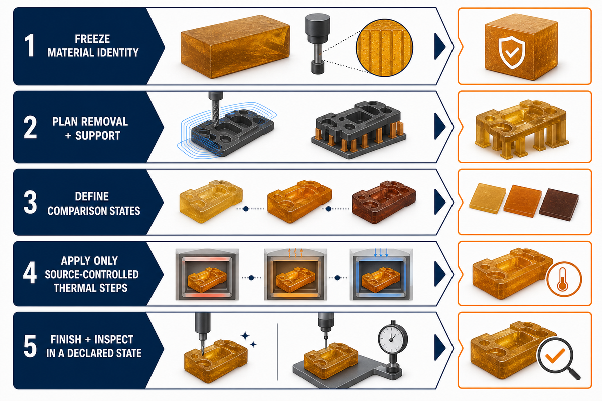 Sequence Roughing, Rest, Conditional Heat Treatment, Finishing, and Inspection — Zhenling
