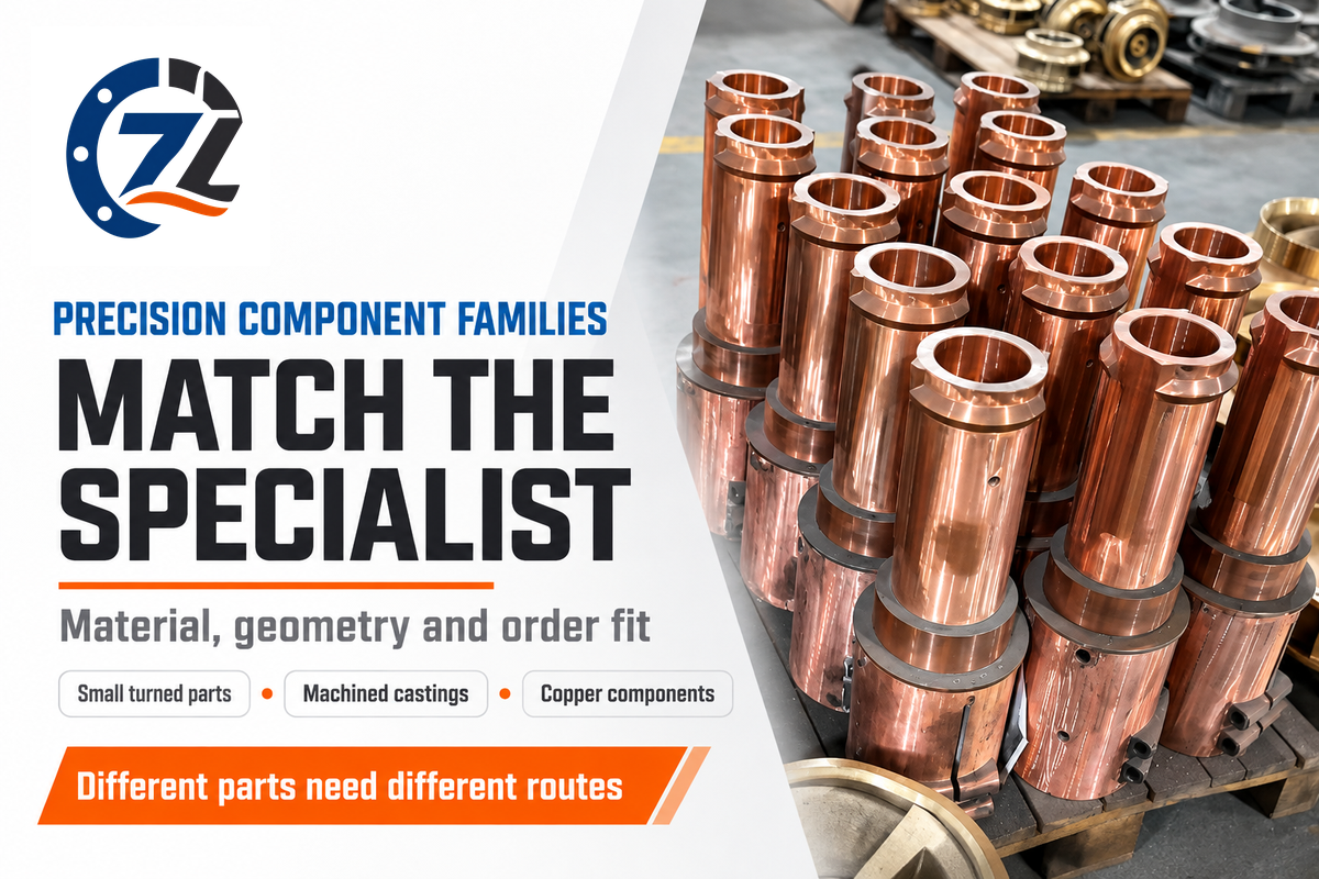 Specialists differ in small turned parts, castings and copper components; official company product scopes.