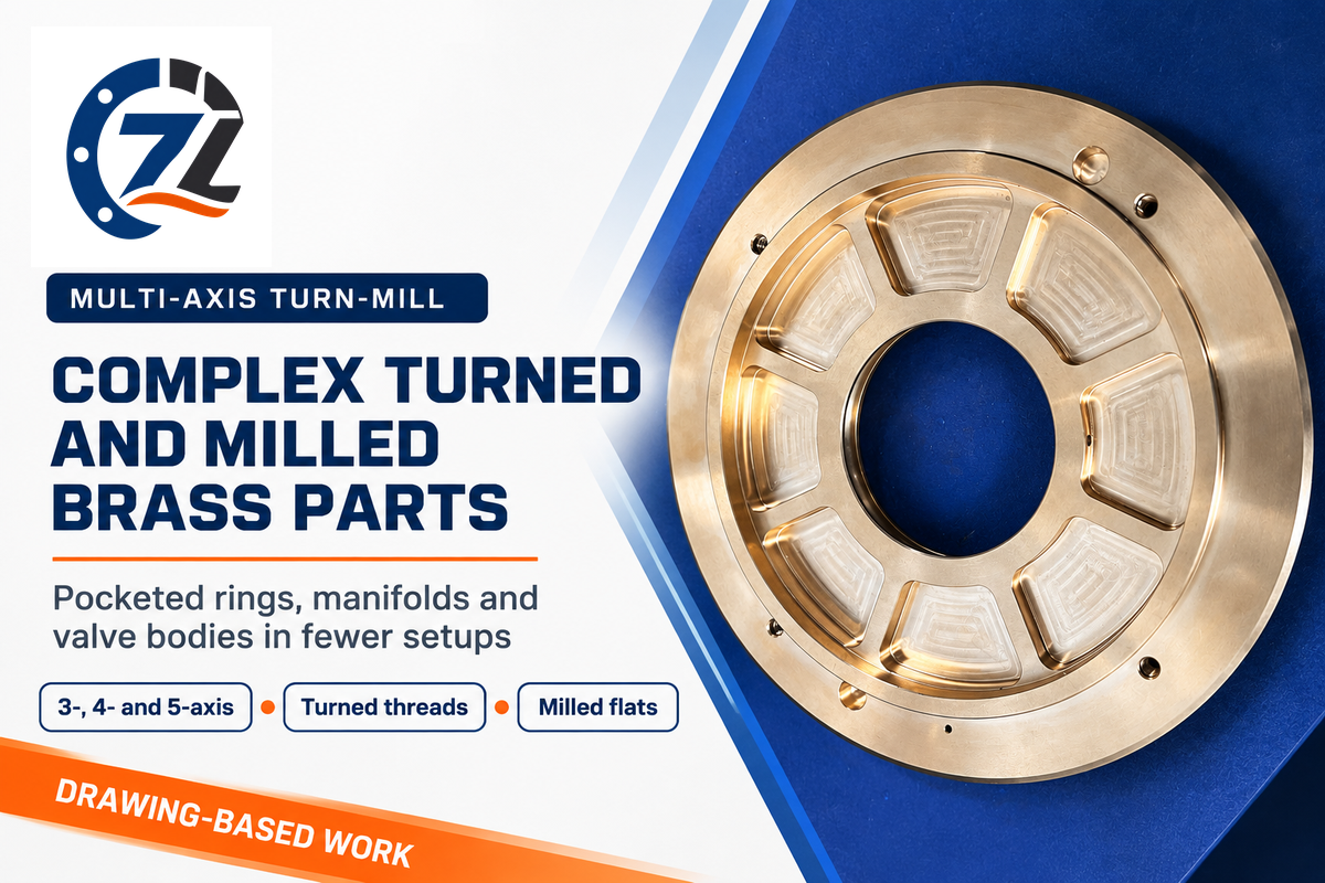 Turn-mill brass shops machine manifolds, valve bodies and fittings with turned threads and milled flats in fewer setups.