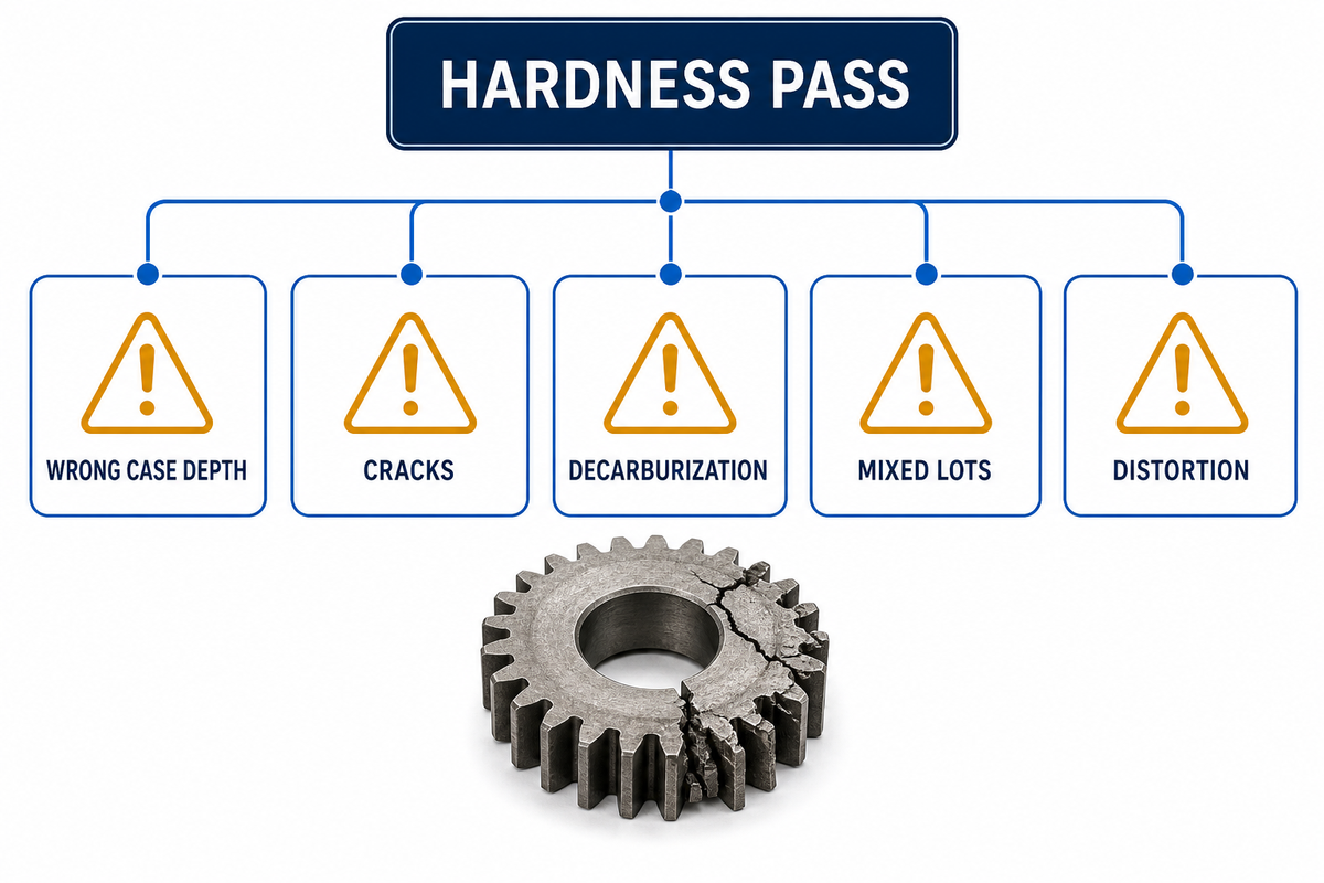Diagnostic tree for failures that remain possible after a passing hardness value.