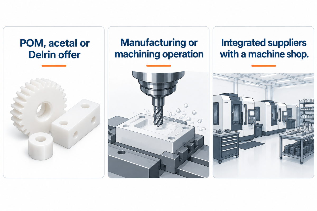 Selection requires an official acetal offer and a documented manufacturing or machining operation.