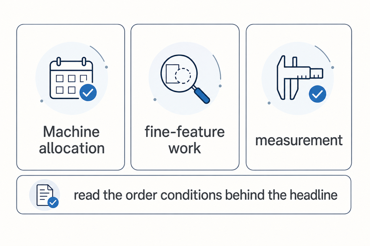 Specialist wire EDM selection by machine allocation, fine features, measurement and order conditions